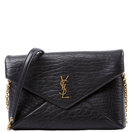 Saint Laurent Cassandre Chain Pouch Lambskin 819271 Black Bag