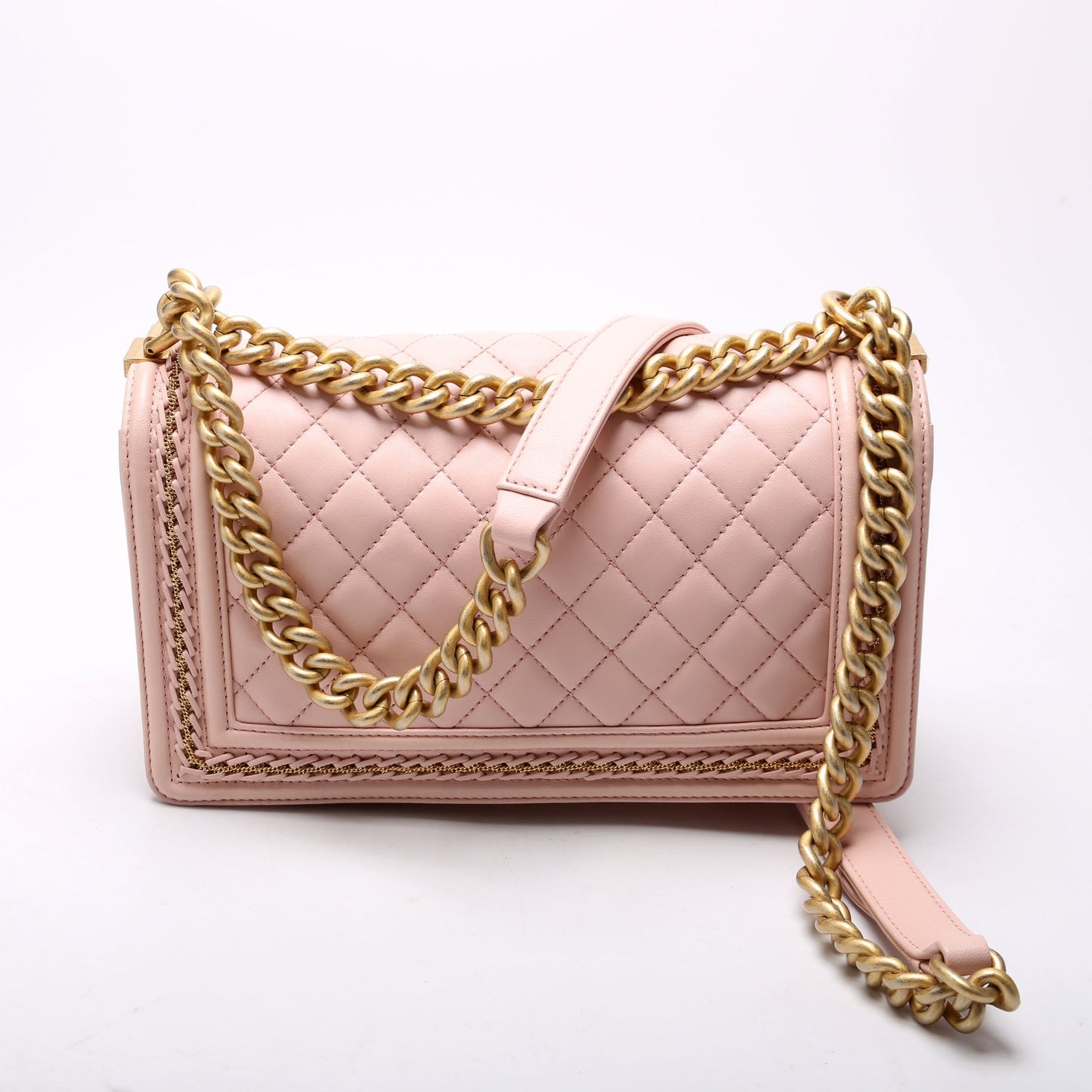 Chanel Boy Flap Medium Chain Detail 24M Pink Bag