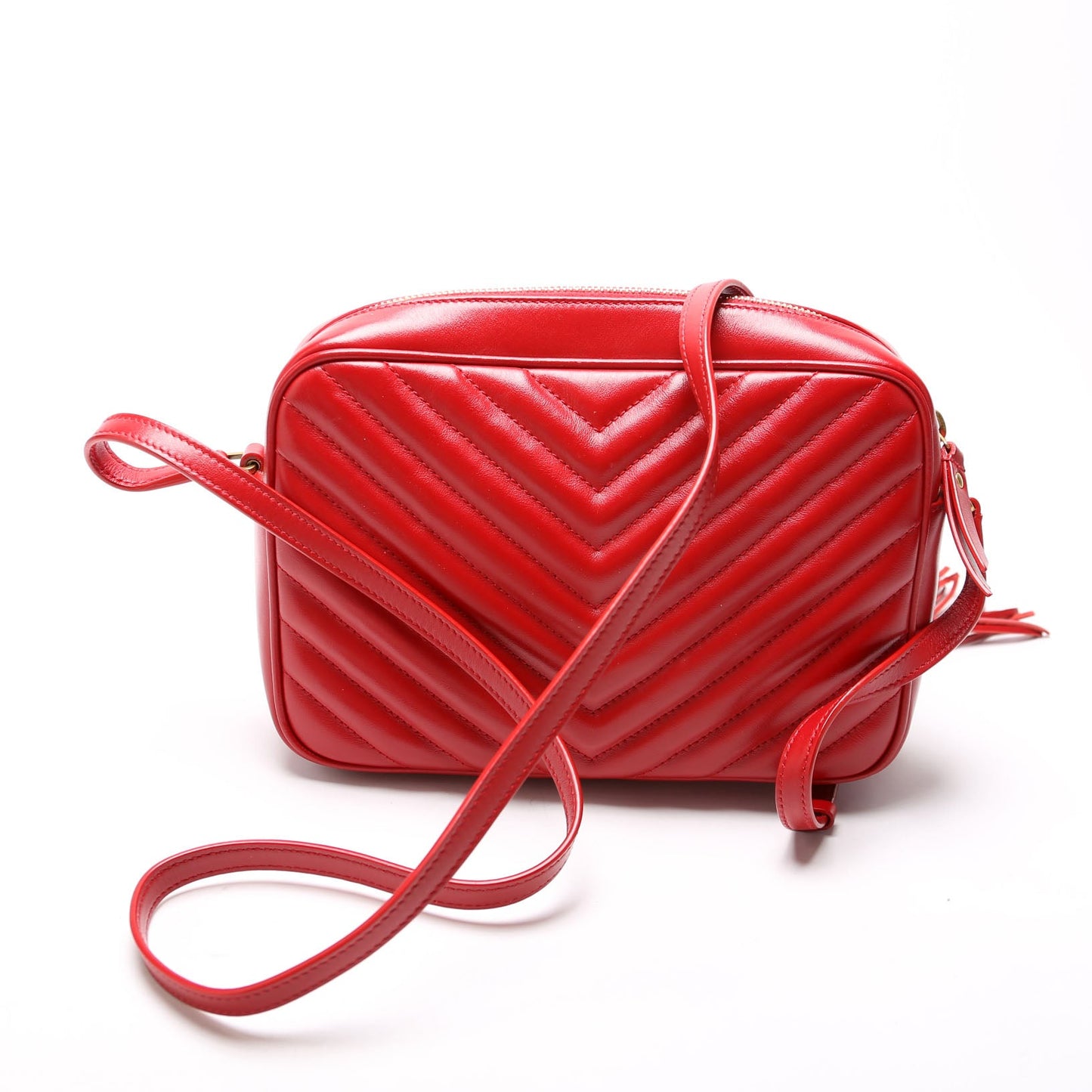 Saint Laurent Lou Camera Quilted 612544 Red Bag