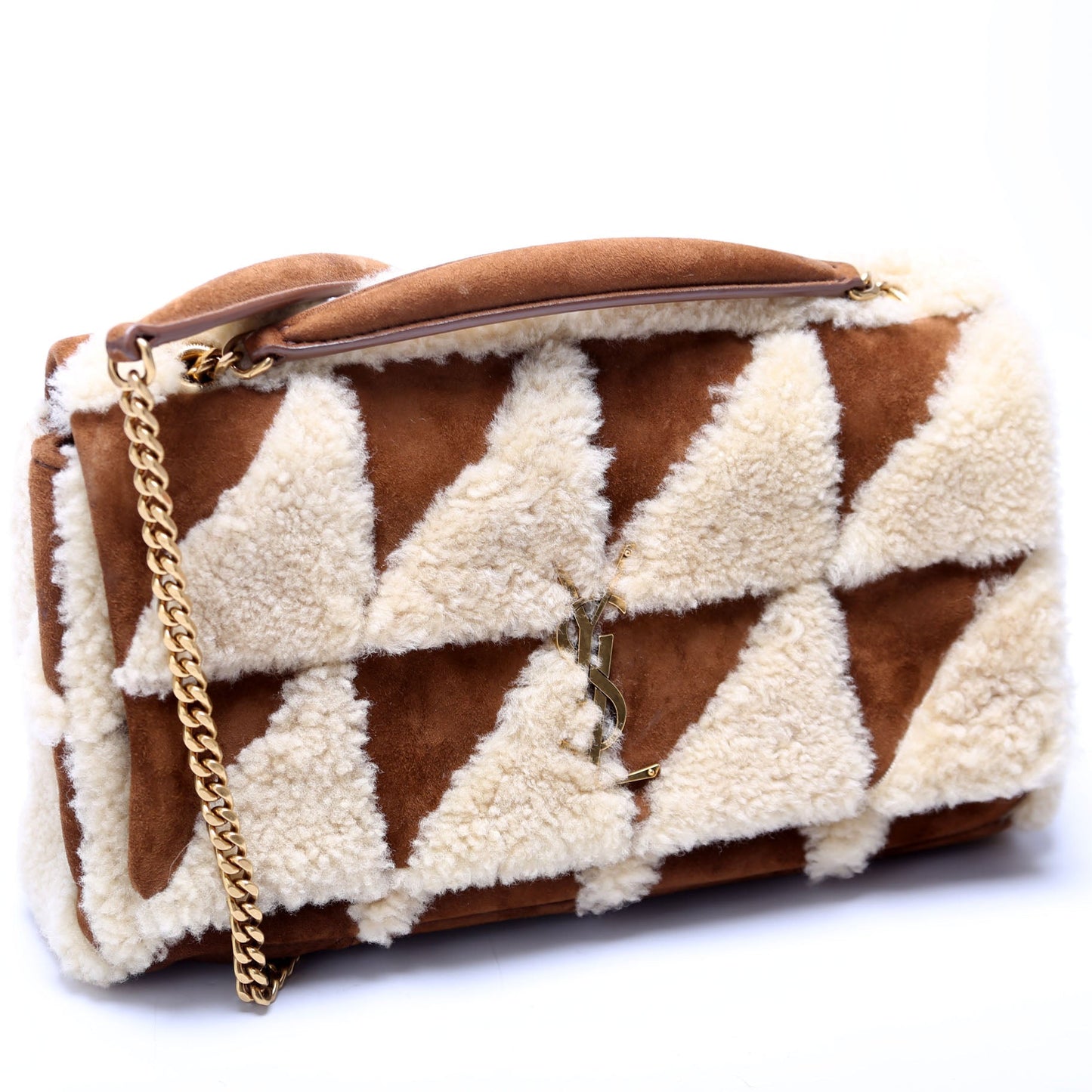 Saint Laurent Shearling Patchwork Jamie Medium 515821 Bag