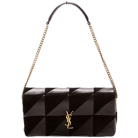 Saint Laurent Leather/Suede Patchwork Jamie 99 Medium 602026 Black Bag