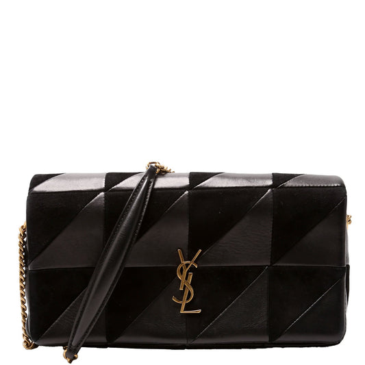 Saint Laurent Leather/Suede Patchwork Jamie 99 Medium 602026 Black Bag