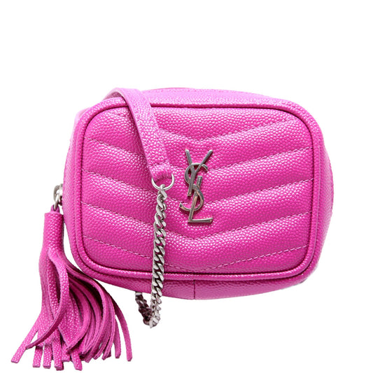 Saint Laurent 635088 Lou Baby Camera Grain De Poudre Fuscia Bag