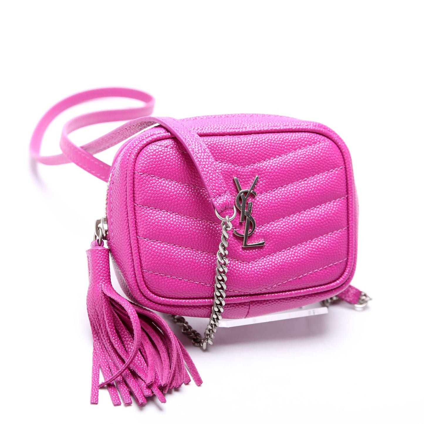 Saint Laurent 635088 Lou Baby Camera Grain De Poudre Fuscia Bag