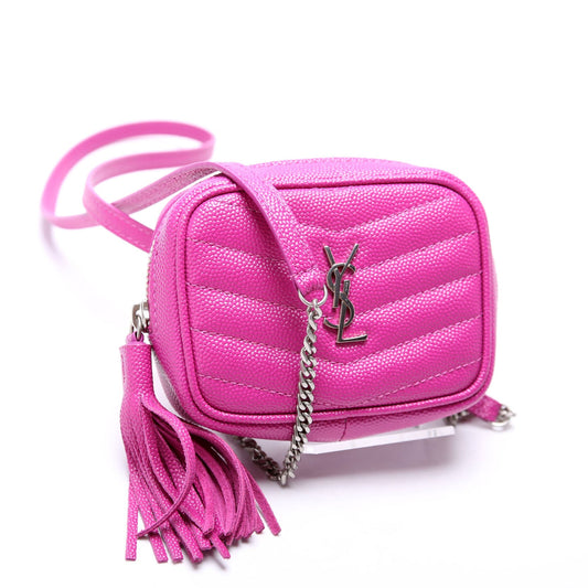 Saint Laurent 635088 Lou Baby Camera Grain De Poudre Fuscia Bag