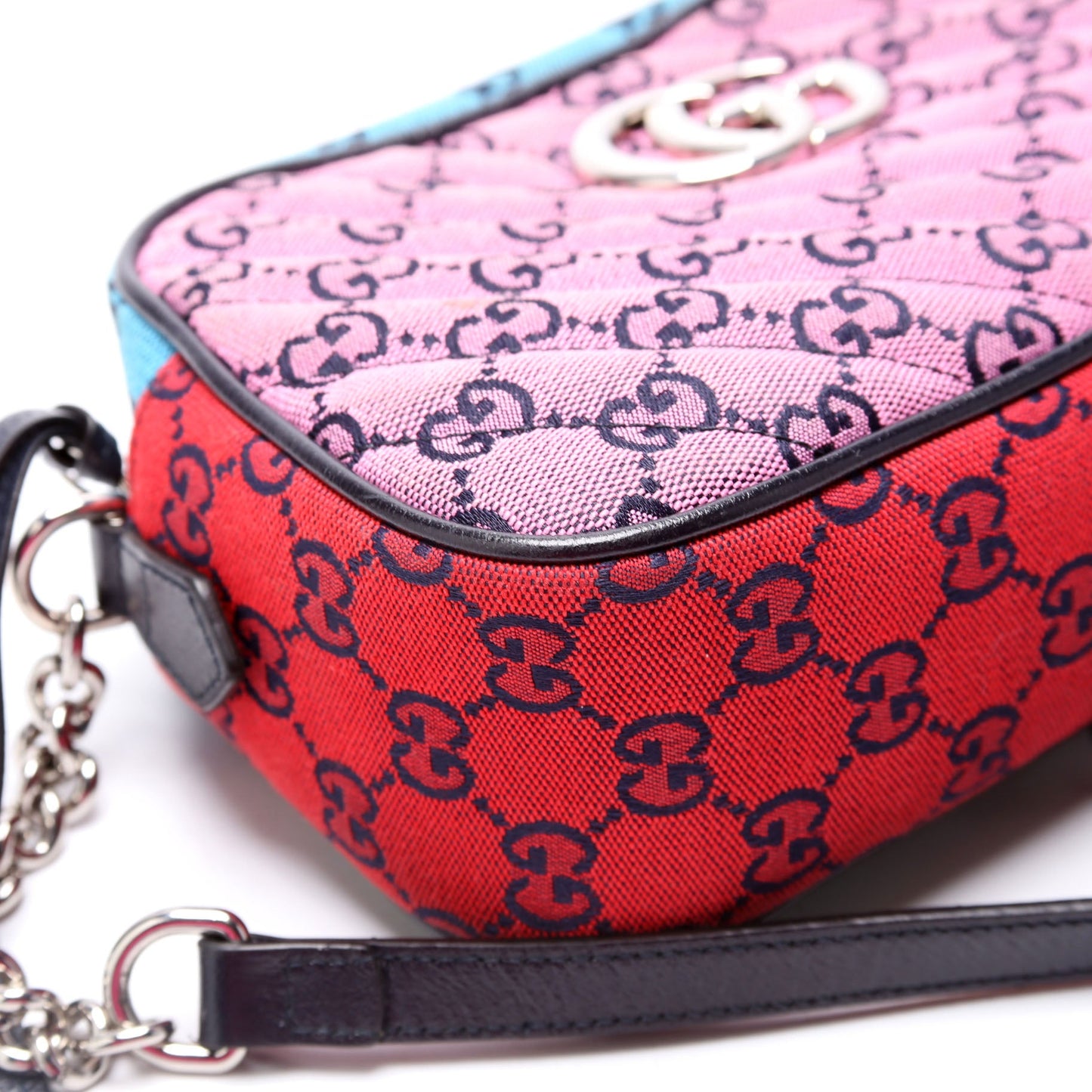 Gucci 447632 Marmont Small Multicolor Canvas Camera Multicolor Bag