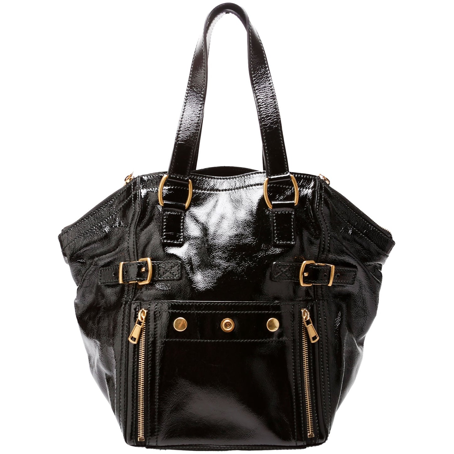 Saint Laurent 175884 Downtown Patent Leather Tote Black Bag