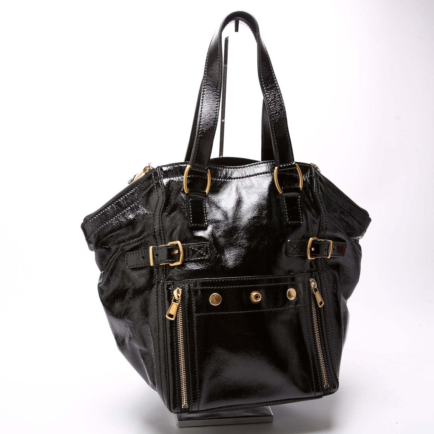 Saint Laurent 175884 Downtown Patent Leather Tote Black Bag