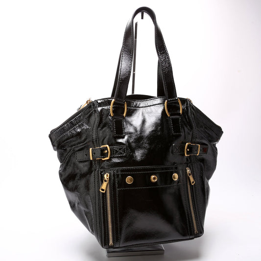 Saint Laurent 175884 Downtown Patent Leather Tote Black Bag