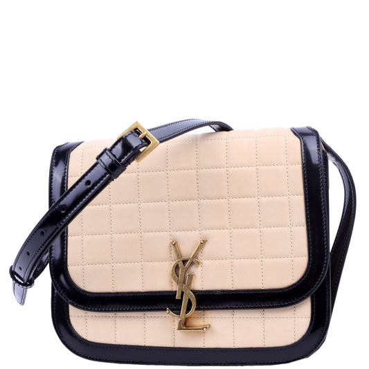 Saint Laurent 733704 Solferino Medium Nubuck Beige/Black Bag