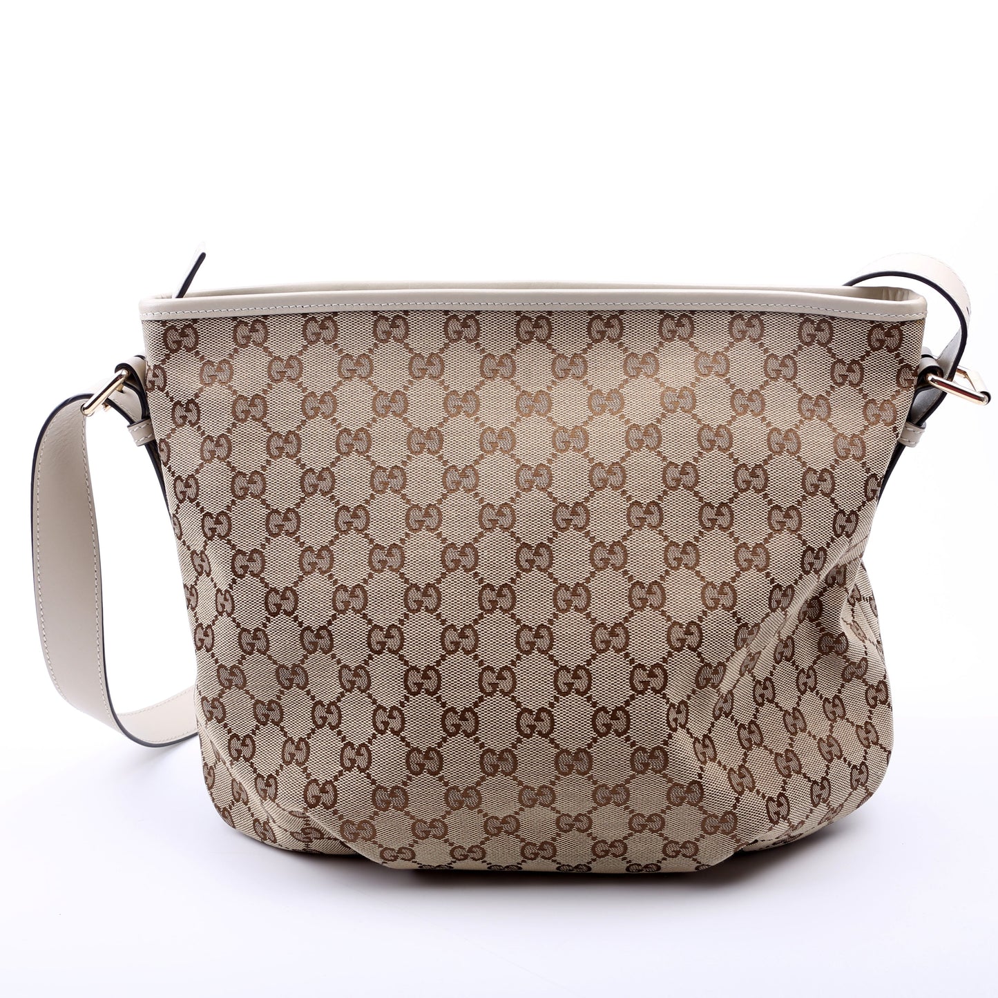 Gucci 388930 GG Canvas Shoulder White Bag