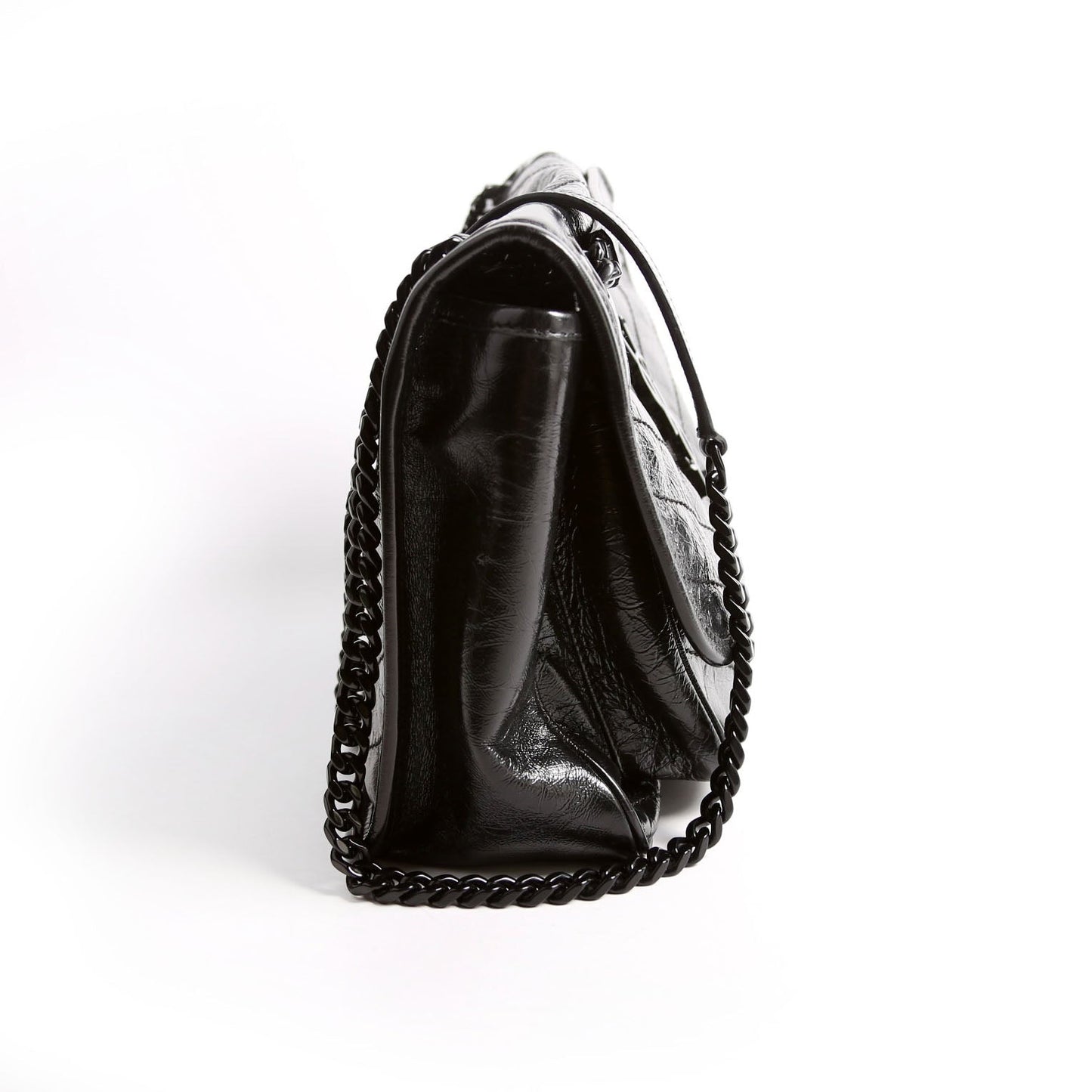 Saint Laurent Niki Medium Crinkle Leather 575055 Black Bag