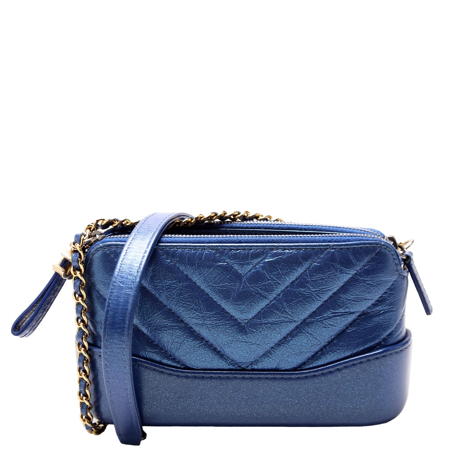 Chanel Gabrielle Double Zip Woc 28M Blue Bag