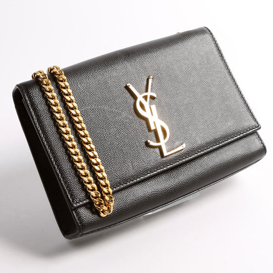 Saint Laurent Kate Satchel Grain De Poudre Small 469390 Black Bag