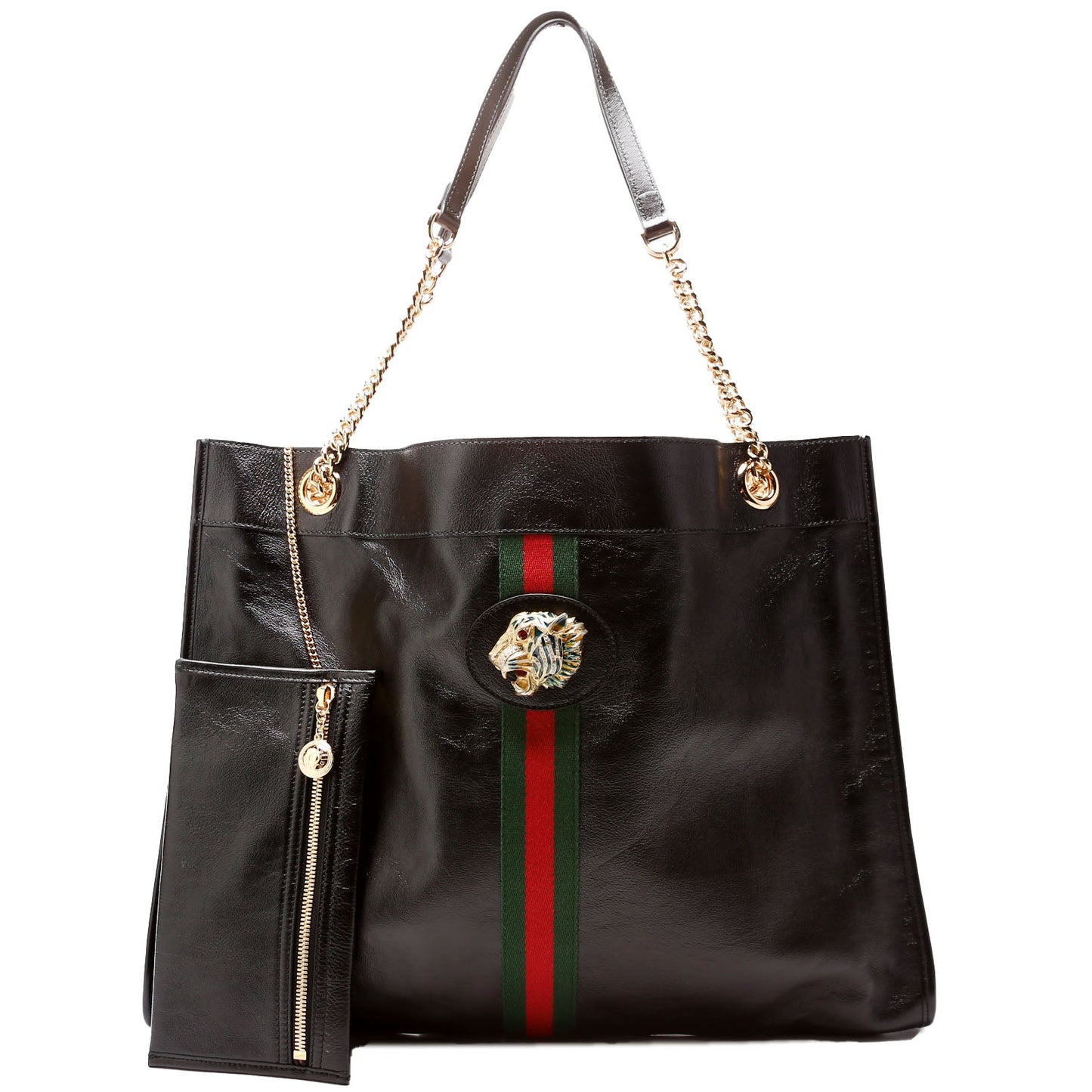 Gucci 537219 Rajah Tote Leather Black Bag