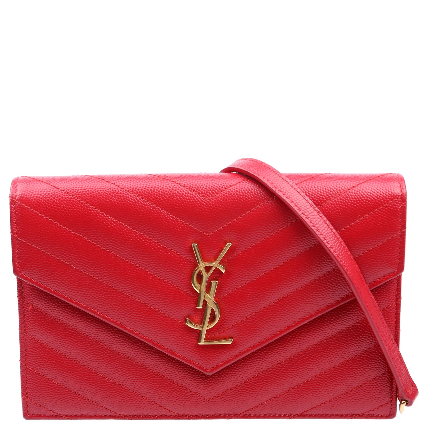 Saint Laurent Envelope Chain Wallet 393953 Red Bag