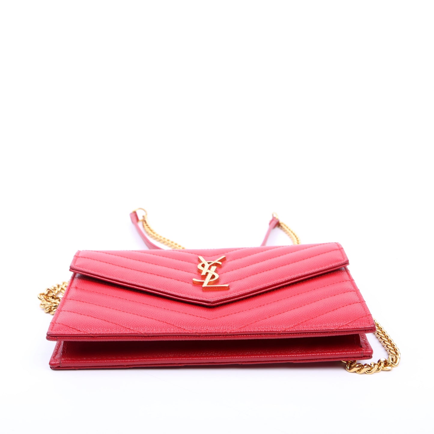 Saint Laurent Envelope Chain Wallet 393953 Red Bag
