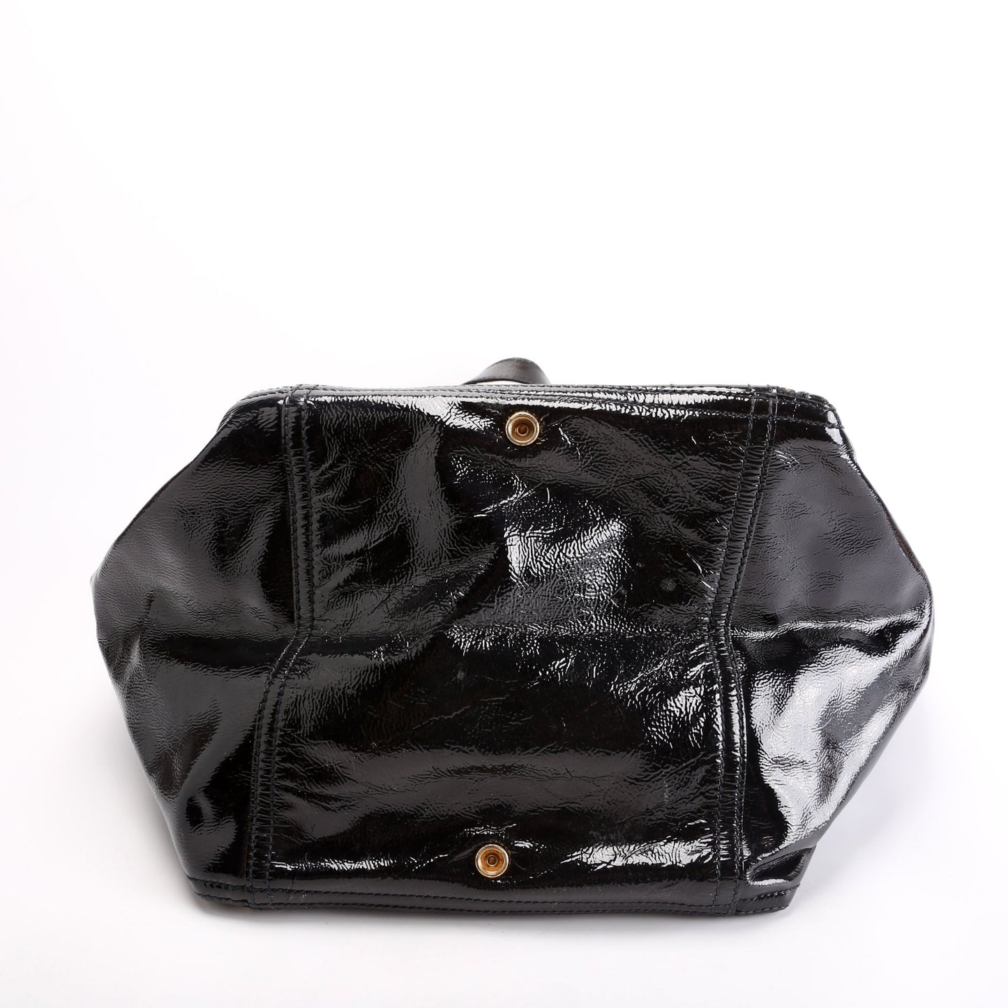 Saint Laurent Patent Leather Rive Gauche Downtown Shoulder Navy Bag