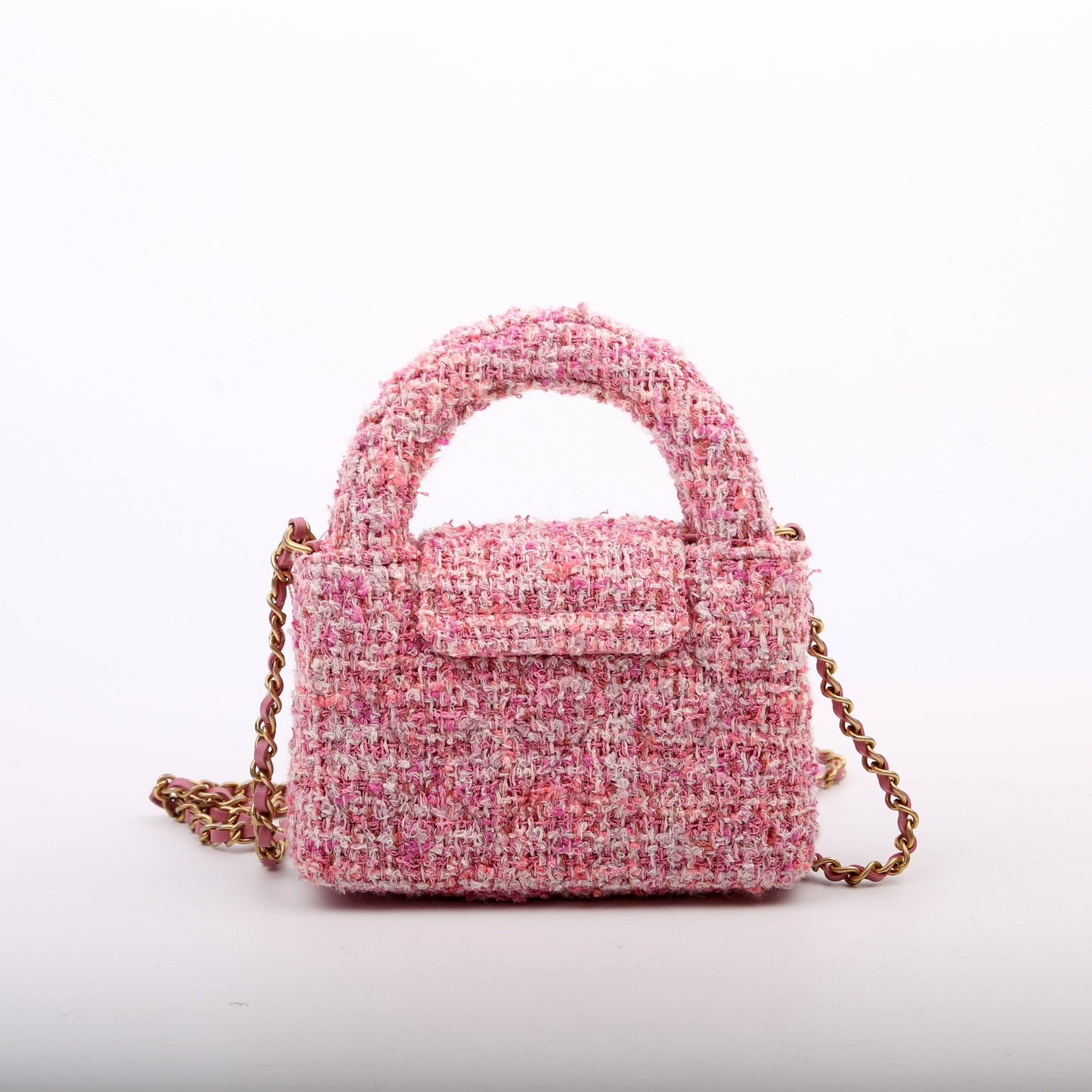 Chanel Kelly Shopper Mini Nano Tweed Pink Bag