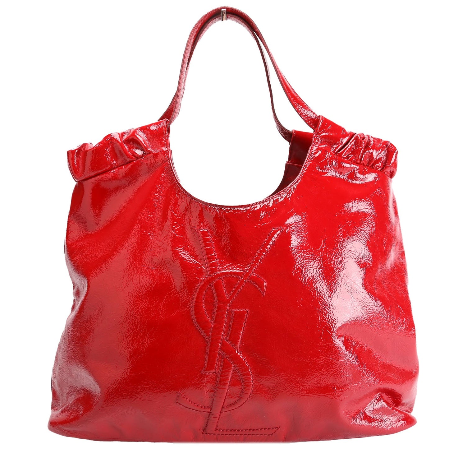 Saint Laurent Belle De Jour Cabas Tote Patent Red Bag