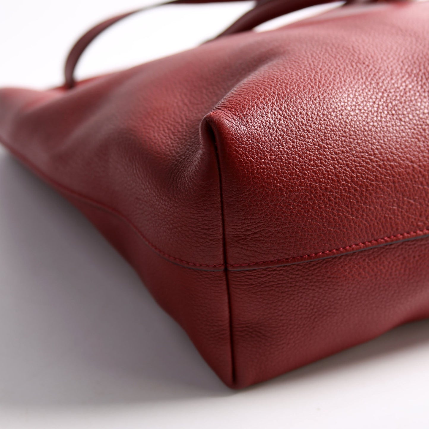 Prada 1BG865 Vitello Phenix Shopper Tote Red Bag