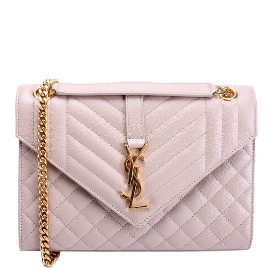 Saint Laurent Envelope Medium Tri-Quilt 600185/487206 Nude Bag