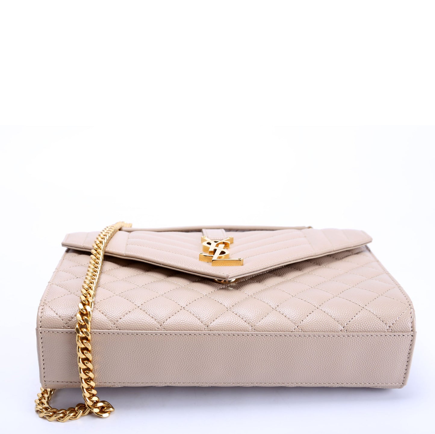 Saint Laurent Envelope Medium Tri-Quilt 600185/487206 Nude Bag