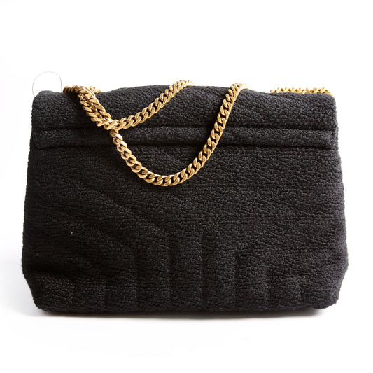 Saint Laurent LouLou Satchel Small Tweed 494699 Black Bag