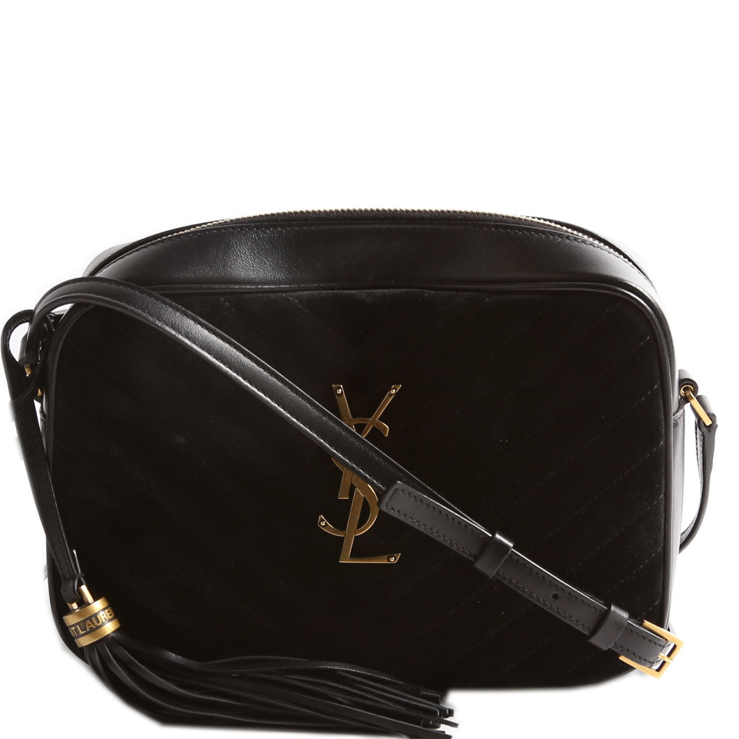 Saint Laurent Lou Camera Suede 612544 Black Bag