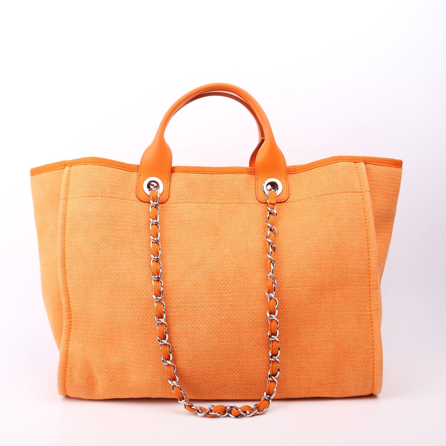 Chanel Deauville Medium Mixed Fibers 20M Orange Bag