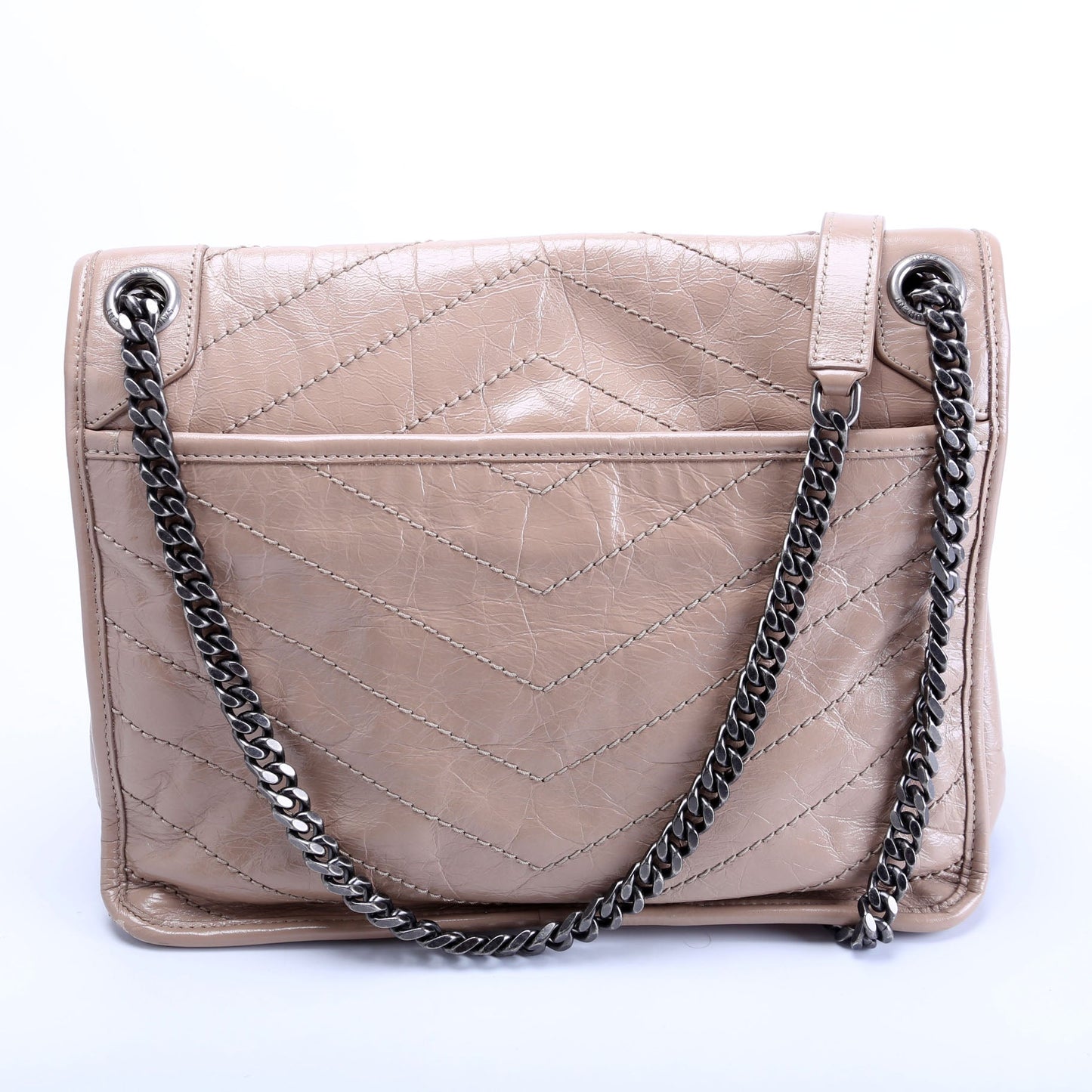 Saint Laurent Niki Medium Crinkle Leather 633158 Tan Bag