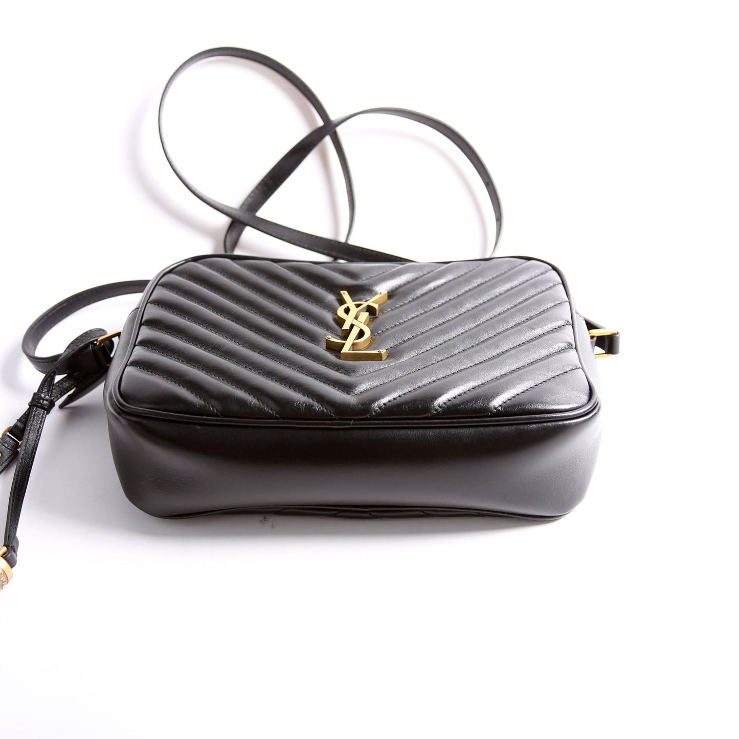 Saint Laurent Lou Camera Quilted 574494 Black/Gold Bag