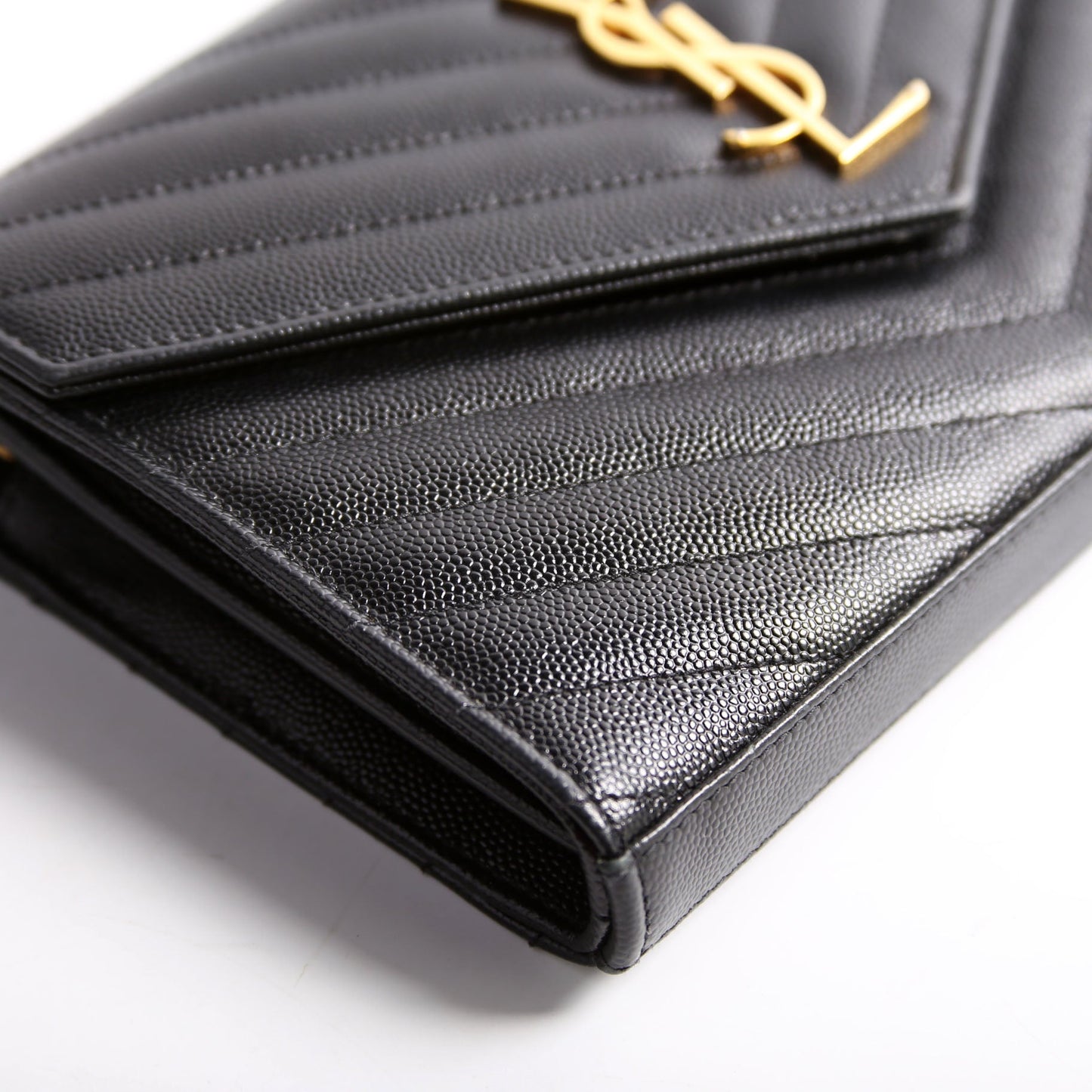 Saint Laurent Grain De Chain Wallet 377828 Black Bag