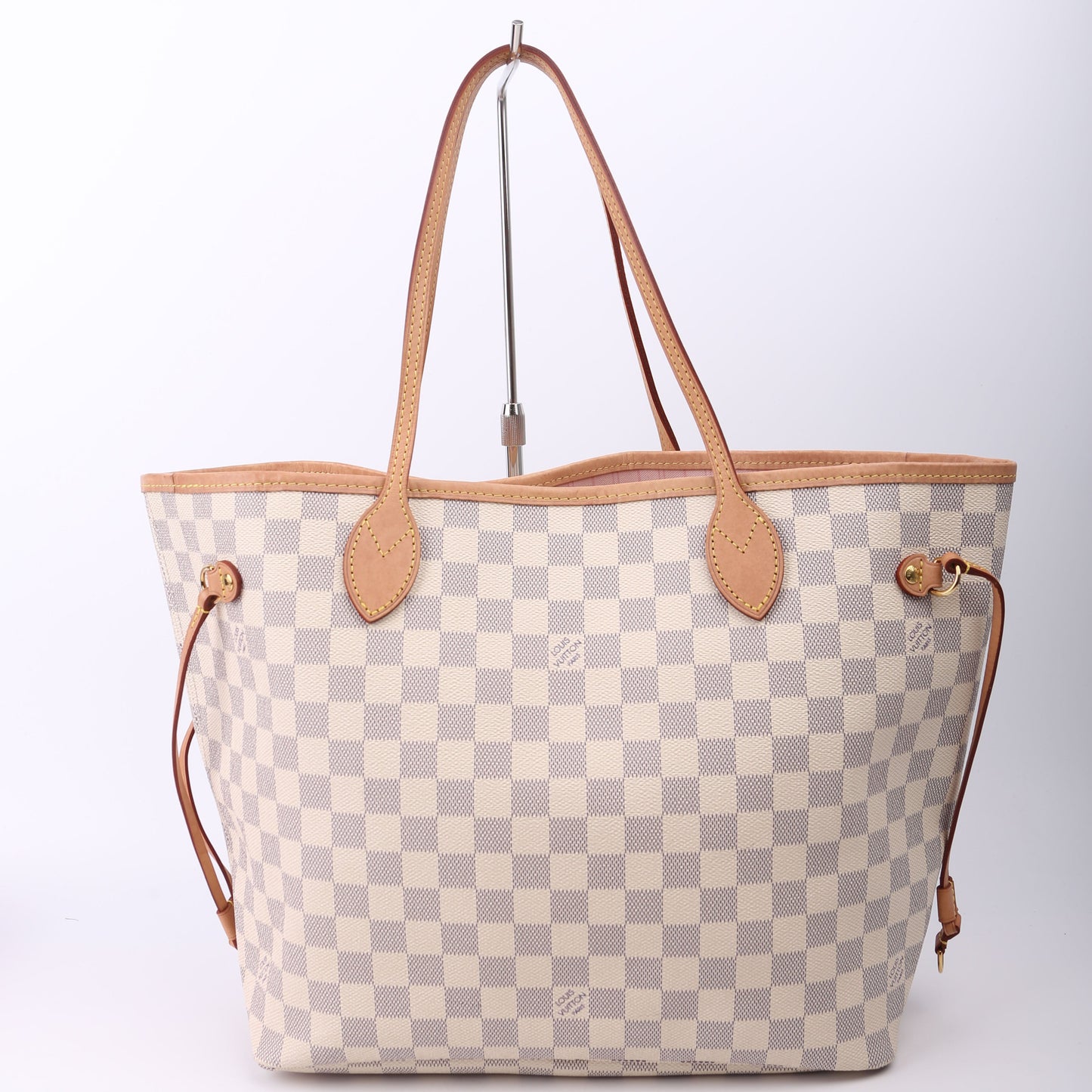 Louis Vuitton Neverfull With Wallet MM Damier Azur Pink