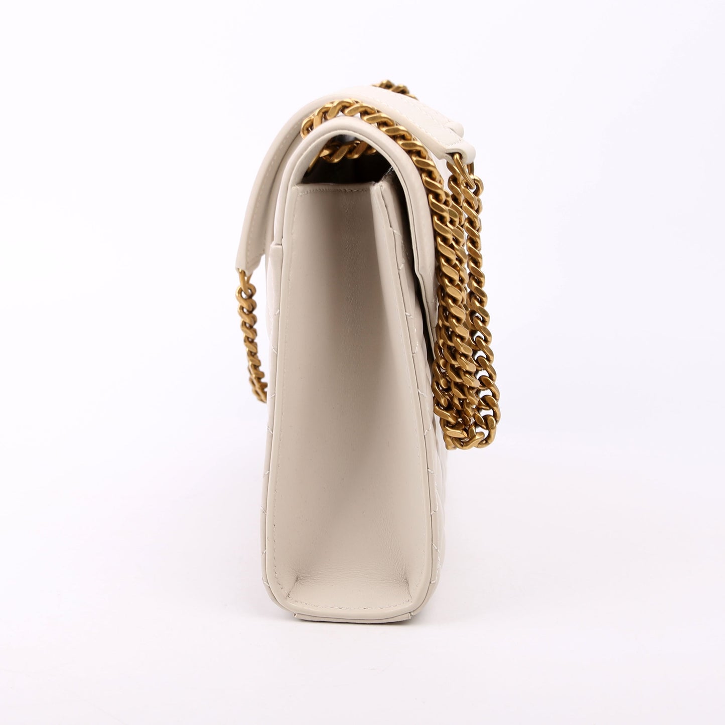 Saint Laurent Envelope Medium Tri-Quilt White Bag