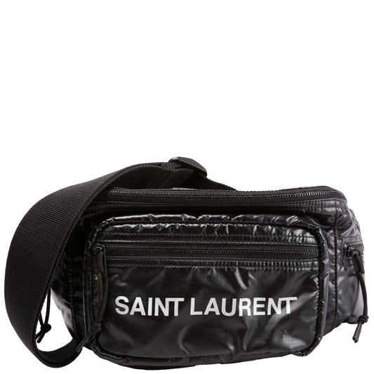 Saint Laurent Nylon Logo Ripstop Body Belt 581375 Black Bag