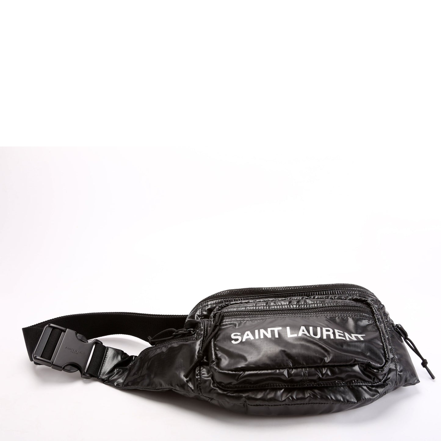 Saint Laurent Nylon Logo Ripstop Body Belt 581375 Black Bag