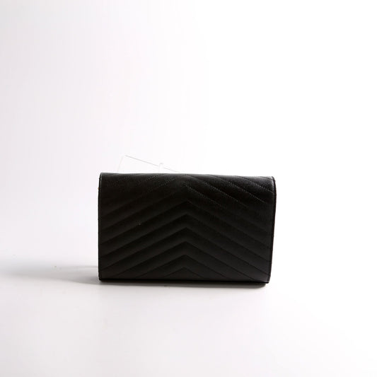 Saint Laurent Grain De Chain Wallet 377828 Black Bag