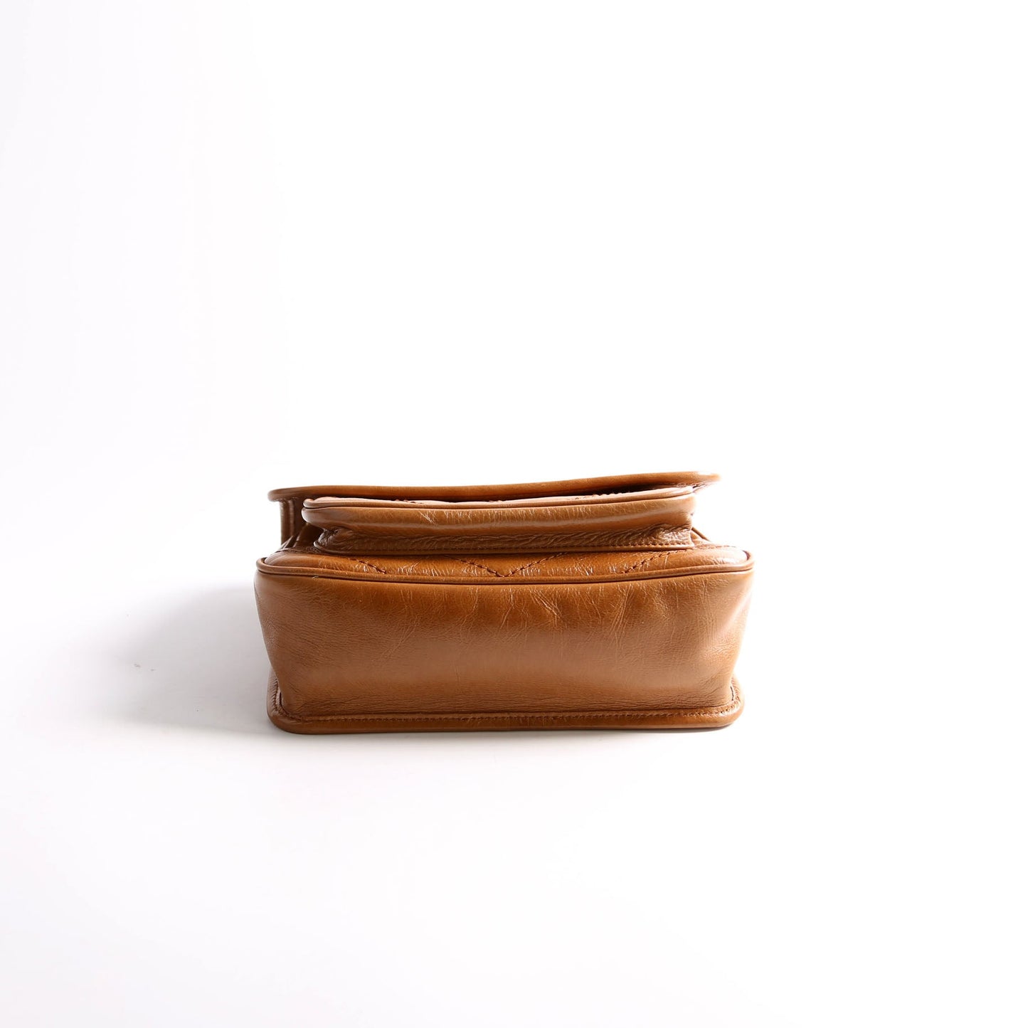 Saint Laurent Niki Baby Crinkled Leather 633160 Brown Bag