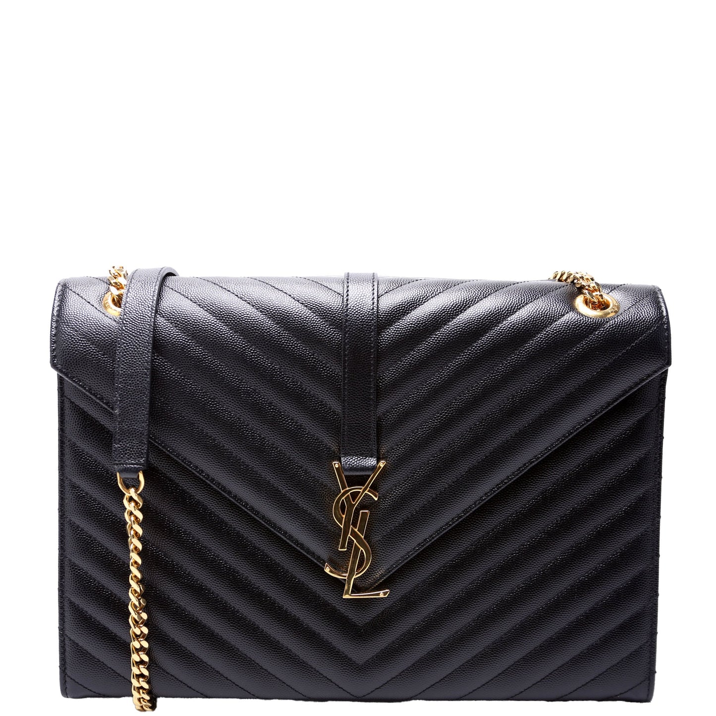 Saint Laurent 396910 Envelope Chevron Large Bag