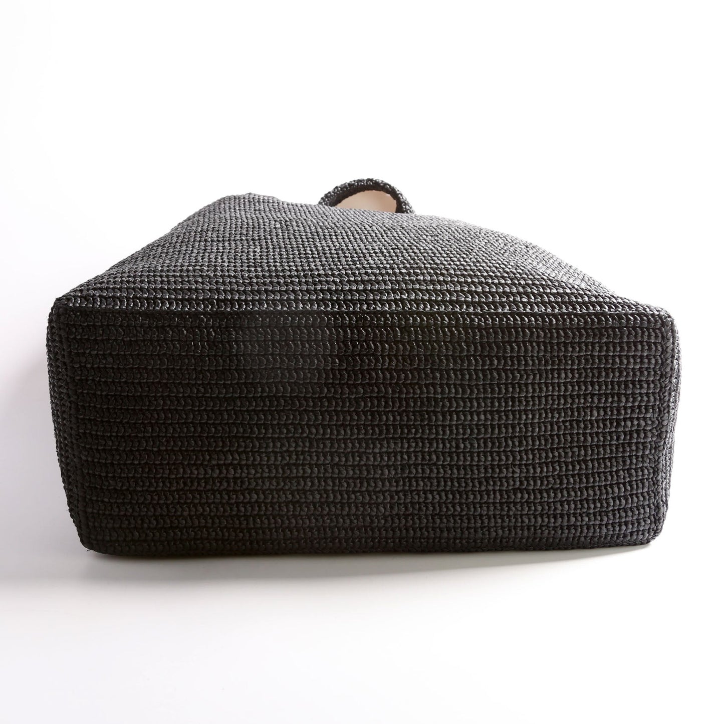 Saint Laurent Tonal Raffia Tote Black Bag