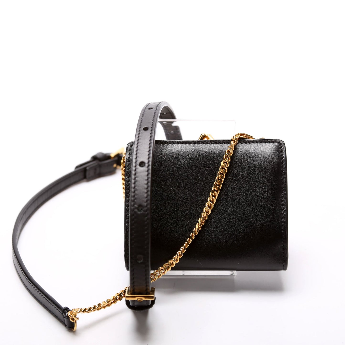 Saint Laurent Rider Smooth Calfskin Belt 660786 Black Bag