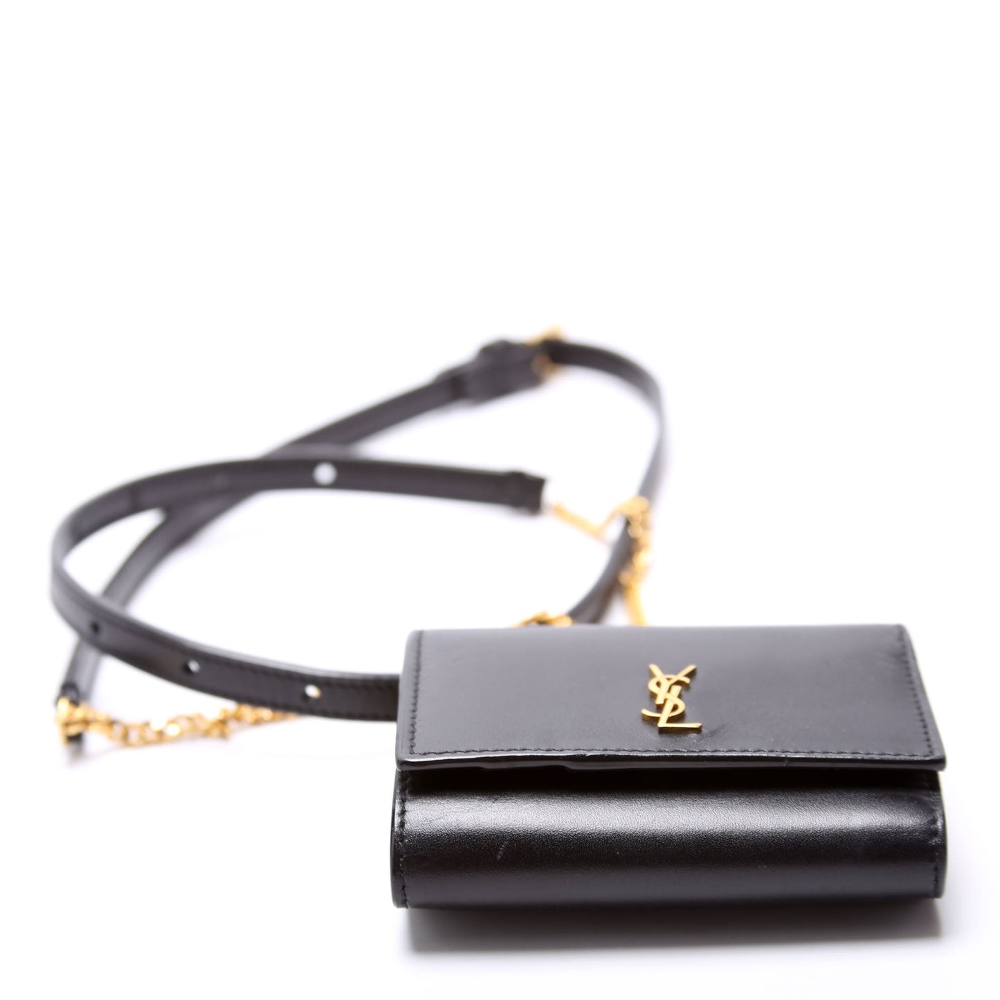 Saint Laurent Rider Smooth Calfskin Belt 660786 Black Bag
