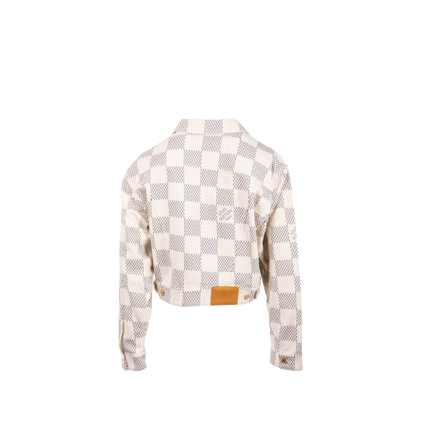 Louis Vuitton size 38 denim trucker jacket damier Azur/cotton White