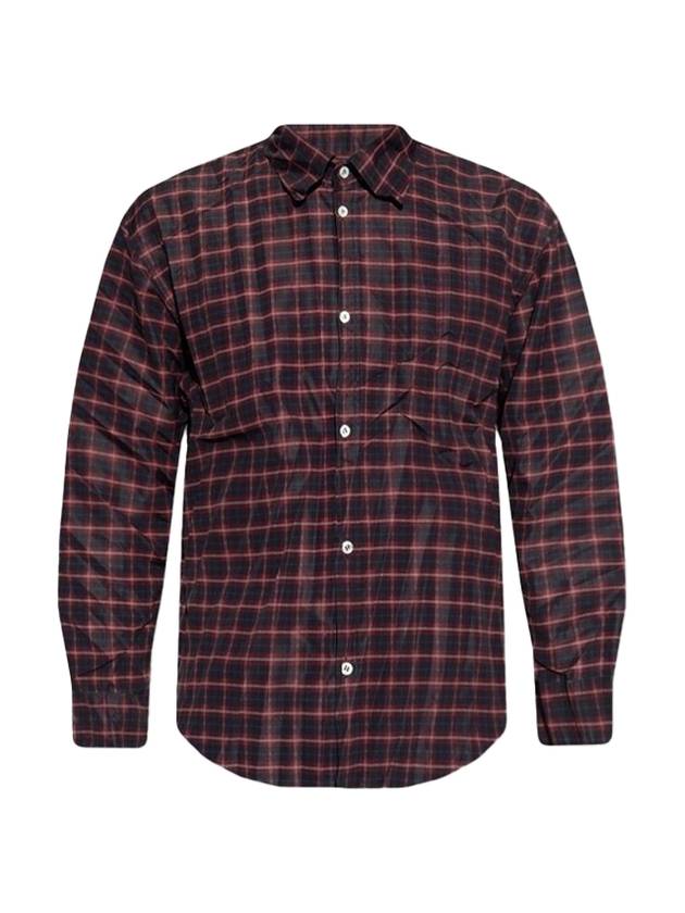 Luxury Balenciaga Trending 2025 Check Pleated Long Sleeve Shirt