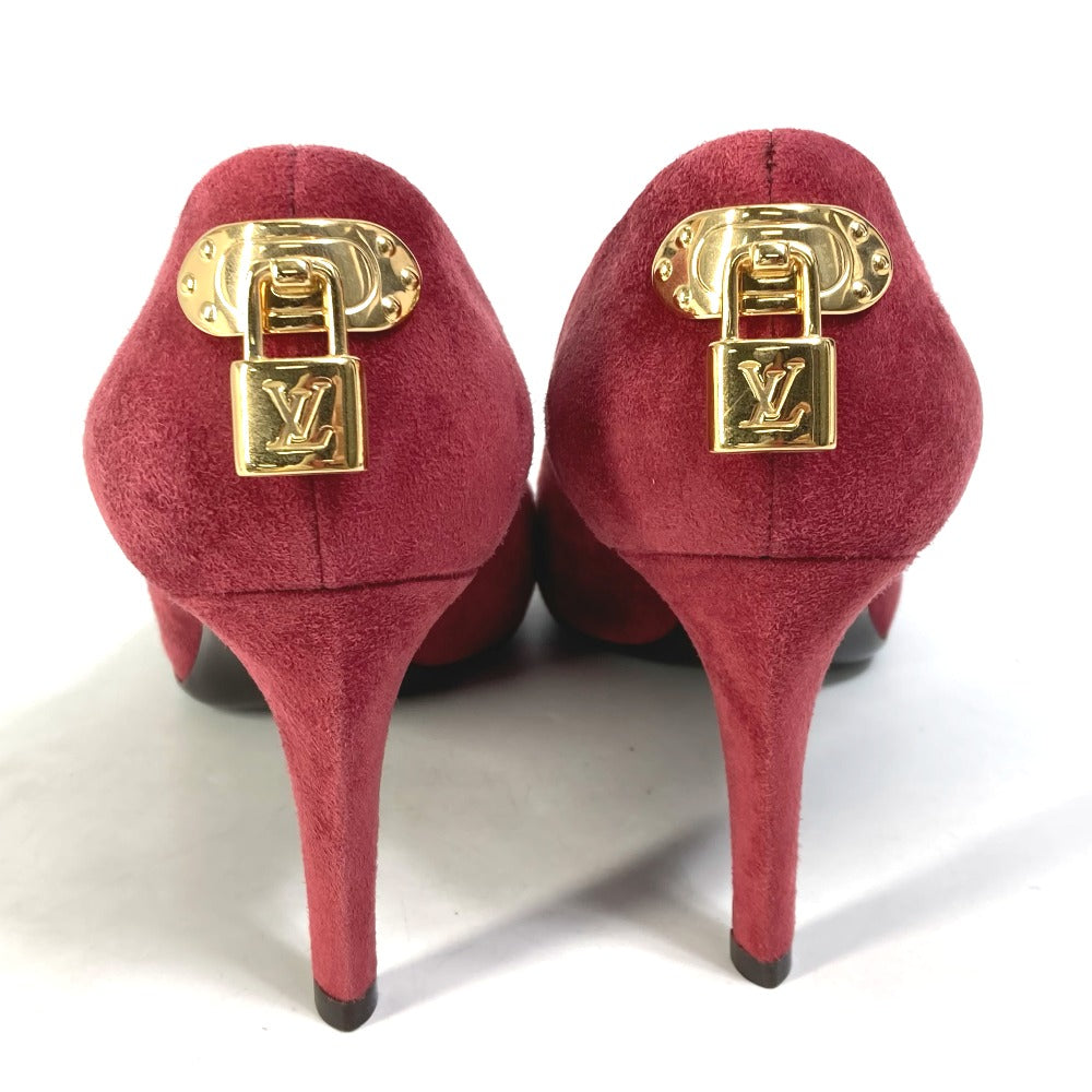 LOUIS VUITTON pumps Model number unknown suede Red padlock key with padlock Women 35.5