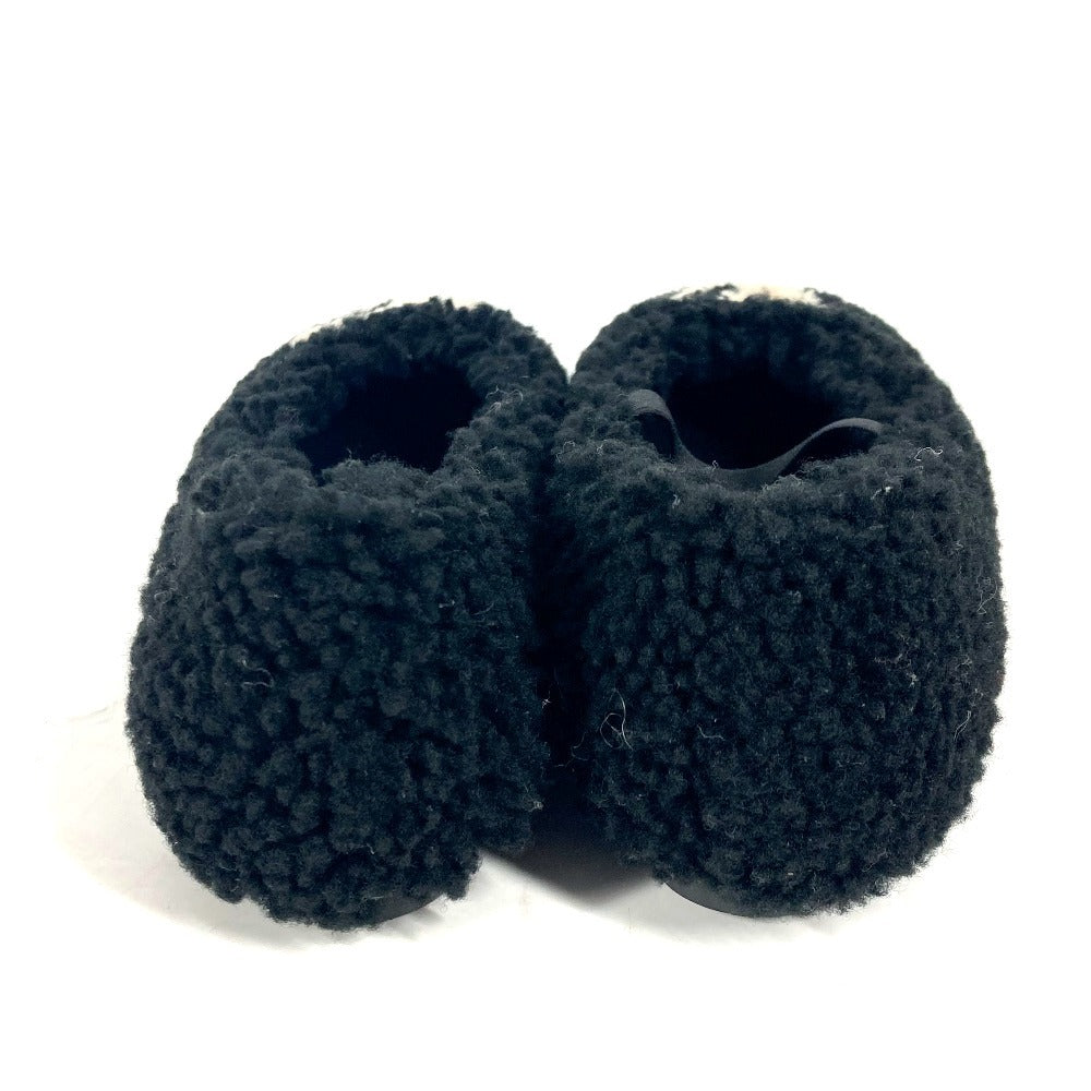 LOUIS VUITTON pumps fur black Fur LV logo Women 35