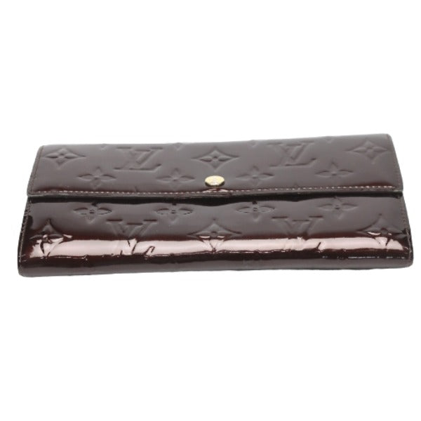 LOUIS VUITTON Long Wallet Purse M93524 Monogram Vernis Amarrant Long wallet with 2-fold zipper Vernis Portefeuille Sarah Women