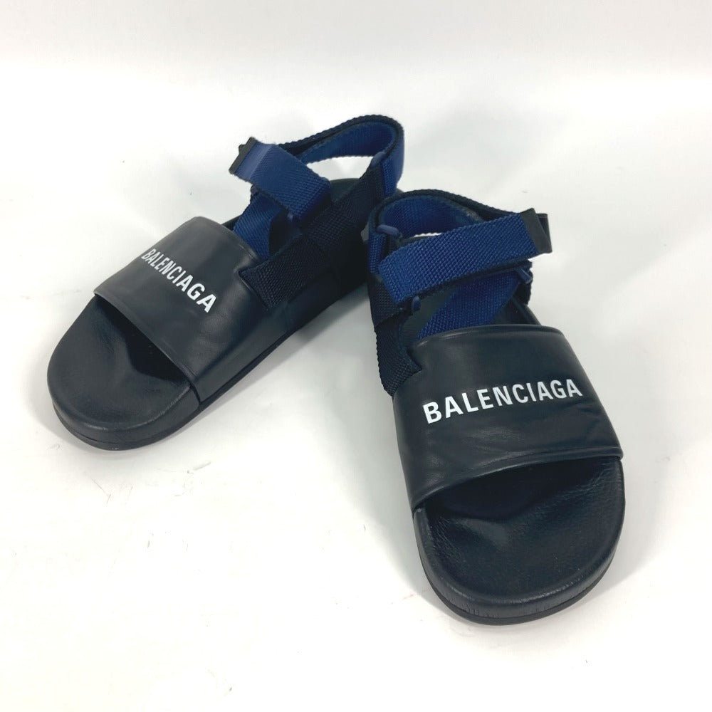BALENCIAGA Sandals 506348 leather black Shoes shoes Velcro strap sandals mens 41