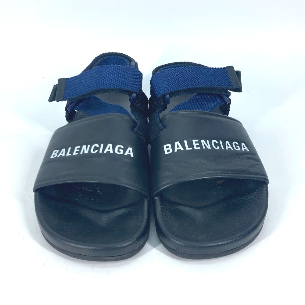 BALENCIAGA Sandals 506348 leather black Shoes shoes Velcro strap sandals mens 41